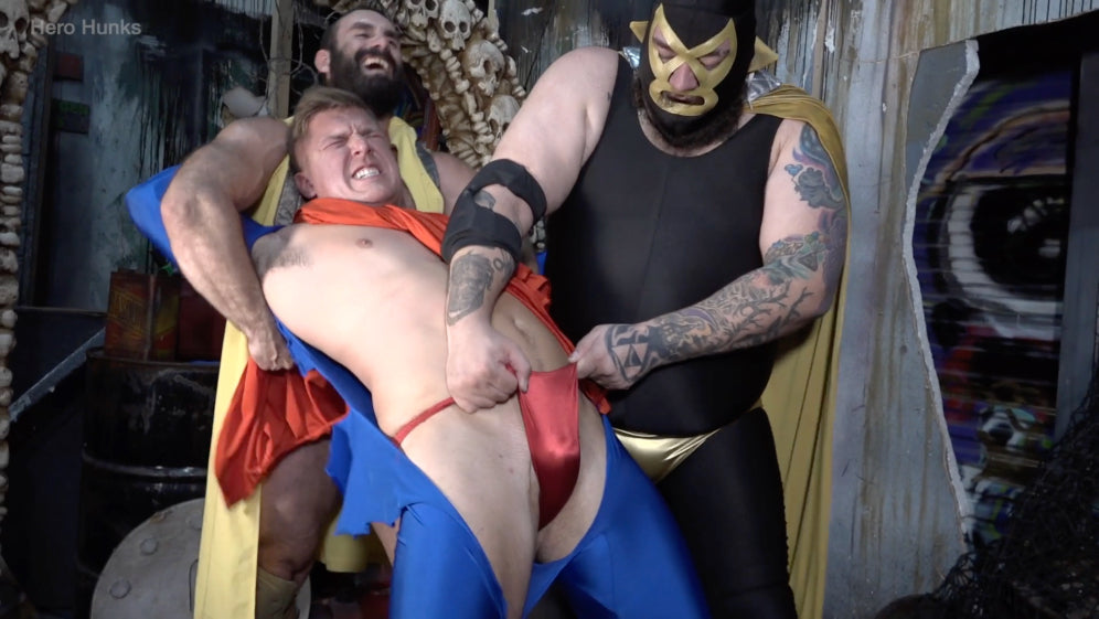 Steel Man Stripped & Double-Teamed! Steel Man vs. Golden Terror & Golden Wheeler
