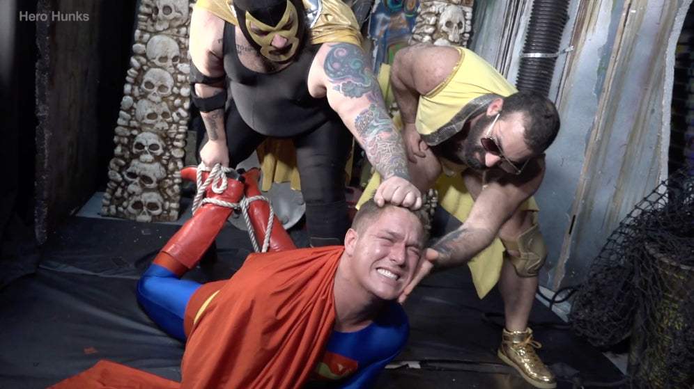 Steel Man Stripped & Double-Teamed! Steel Man vs. Golden Terror & Golden Wheeler